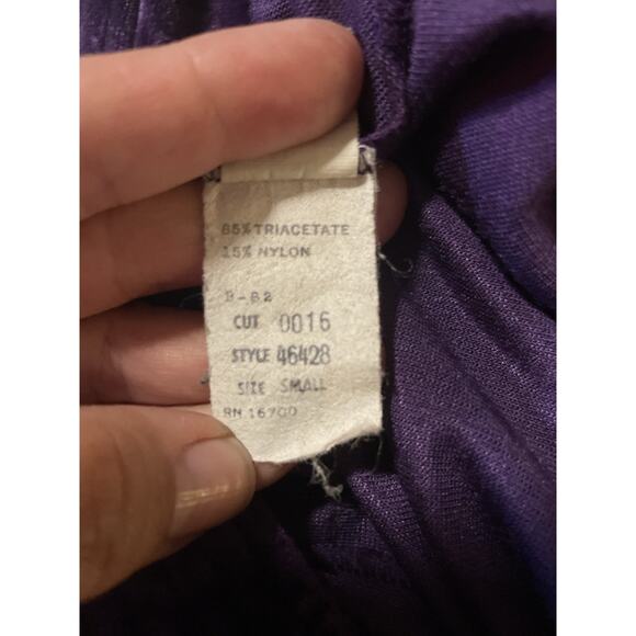 Vtg1970s Tom Bezuidenhout for Bard & Co Purple Velvet Maxi Dress Small ILGWU USA - Picture 15 of 15